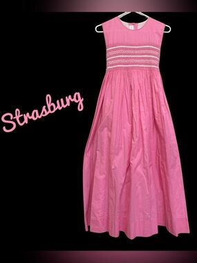 ADORABLE RECITAL Strasburg Dress - SMOCKED & EMBROIDERED ROSES - OOAK - Quality
